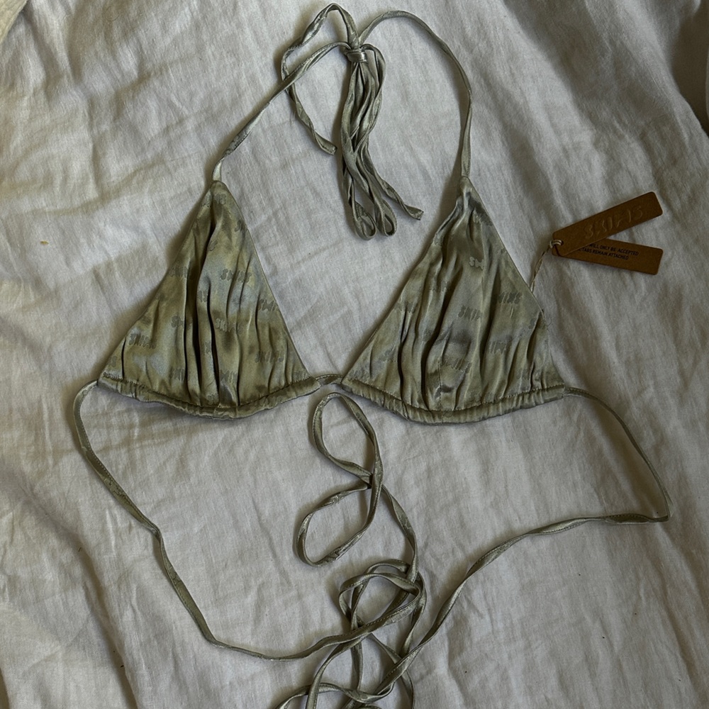 SKIMS JACQUARD TRIANGLE BRALETTE | TALC